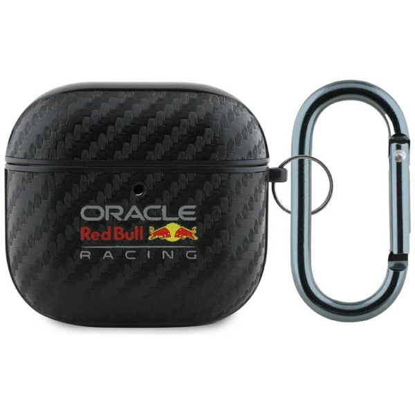 ETUI DO AIRPODS 4 RED BULL PU CARBON LOGO CZARNE