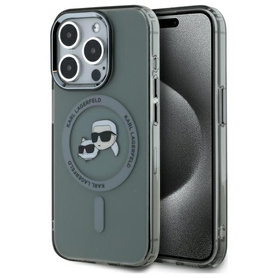 ETUI DO IPHONE 15 PRO MAX KARL LAGERFELD IML METAL KARL&CHOUPETTE HEAD