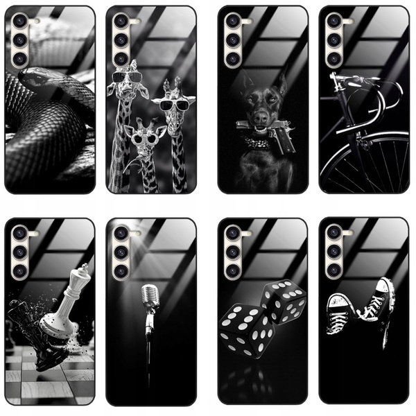 Etui akrylowe LEO czarne różne wzory do Galaxy S23 Plus