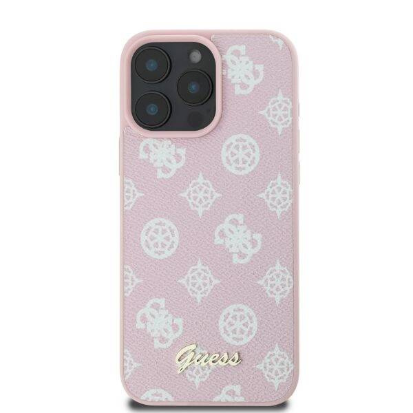 ETUI DO IPHONE 16 PRO MAX GUESS PEONY SCRIPT MAGSAFE RÓŻOWE