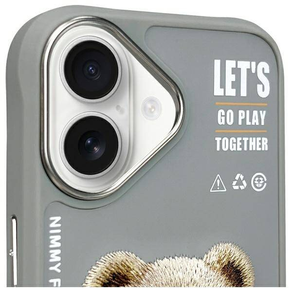 ETUI DO IPHONE 16 6.1" NIMMY COOL&CUTE 2.0 BEAR SZARE