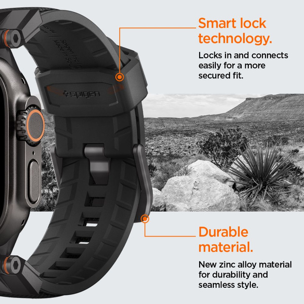 PASEK DO APPLE WATCH 44 / 45 / 46 / 49 MM SPIGEN DURAPRO ARMOR CZARNY