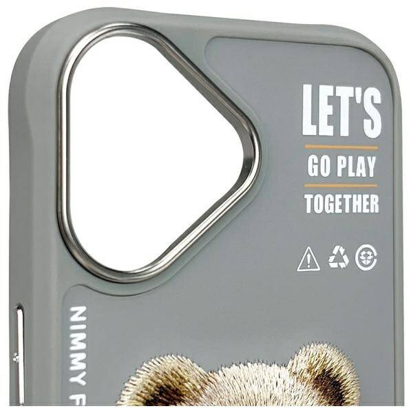 ETUI DO IPHONE 16 6.1" NIMMY COOL&CUTE 2.0 BEAR SZARE