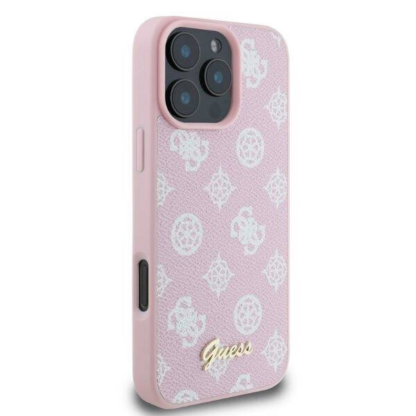 ETUI DO IPHONE 16 PRO MAX GUESS PEONY SCRIPT MAGSAFE RÓŻOWE