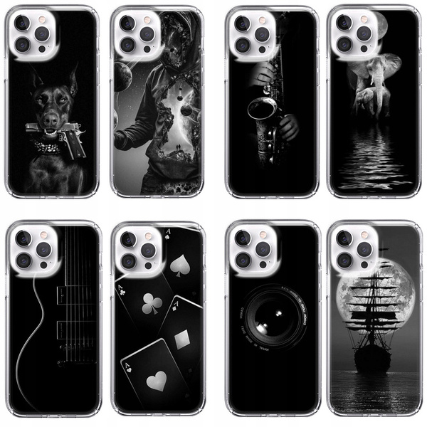 Etui LEO czarne różne wzory do iPhone 13 Pro