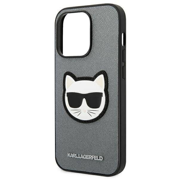 ETUI KARL LAGERFELD SAFFIANO CHOUPETTE DO IPHONE 14 PRO MAX SILVER