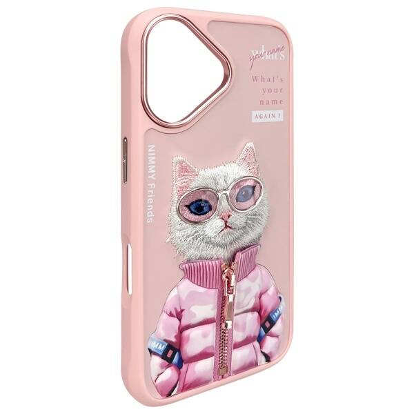 ETUI DO IPHONE 16 6.1" NIMMY COOL&CUTE 2.0 CAT RÓŻOWE