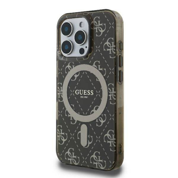 ETUI DO IPHONE 16 PRO MAX 6.9" GUESS IML 4G BACKGROUND MAGSAFE BRĄZOWE