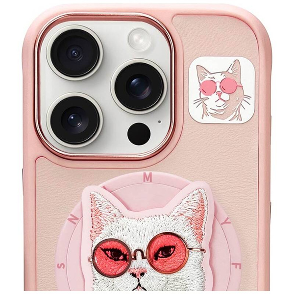 ETUI DO IPHONE 16 PRO MAX NIMMY GLASSES COOL CAT MAGSAFE RÓŻOWE