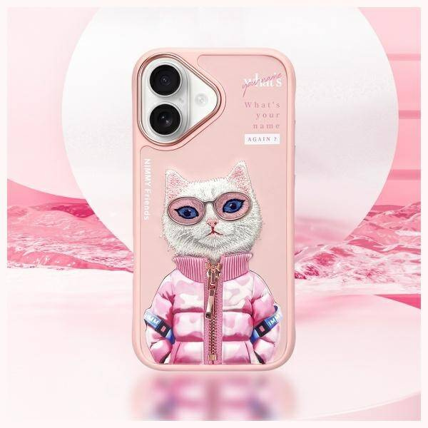 ETUI DO IPHONE 16 6.1" NIMMY COOL&CUTE 2.0 CAT RÓŻOWE