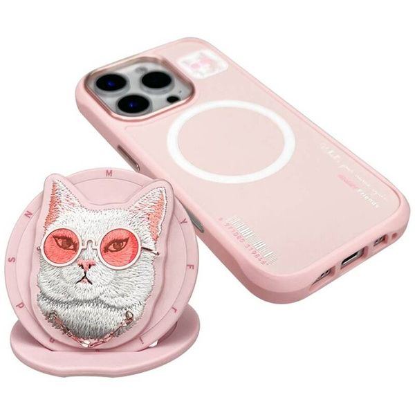 ETUI DO IPHONE 16 PRO MAX NIMMY GLASSES COOL CAT MAGSAFE RÓŻOWE