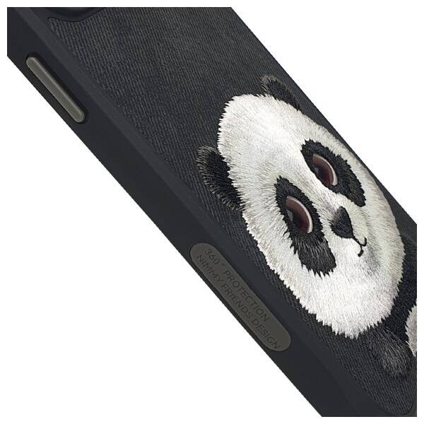 ETUI DO IPHONE 15 PRO 6.1" NIMMY BIG EYED PET 2.0 PANDA CZARNE