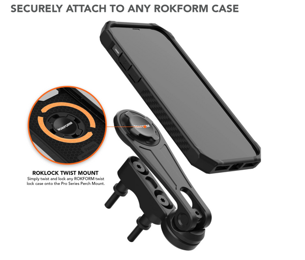 UCHWYT DO TELEFONU NA KIEROWNICĘ MOTOCYKLA ROKFORM ALUMINIUM TWIST LOCK