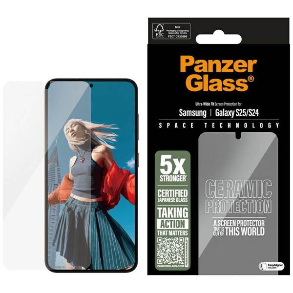 SZKŁO CERAMICZNE DO SAMSUNG S25 PANZERGLASS ULTRA-WIDE FIT CERAMIC