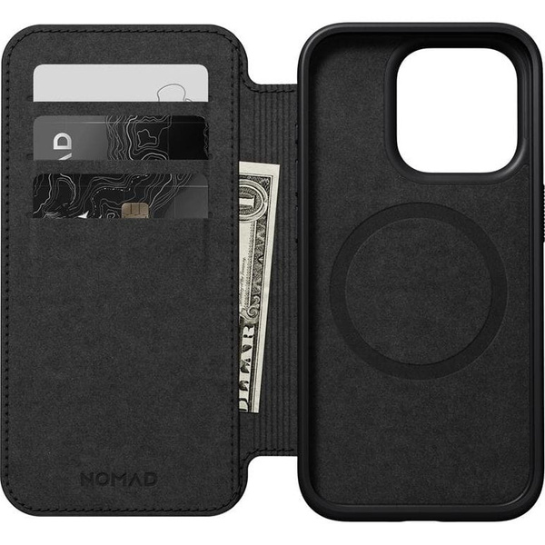 Nomad Leather Folio Modern | Etui do iPhone 15 Pro Max - BLACK