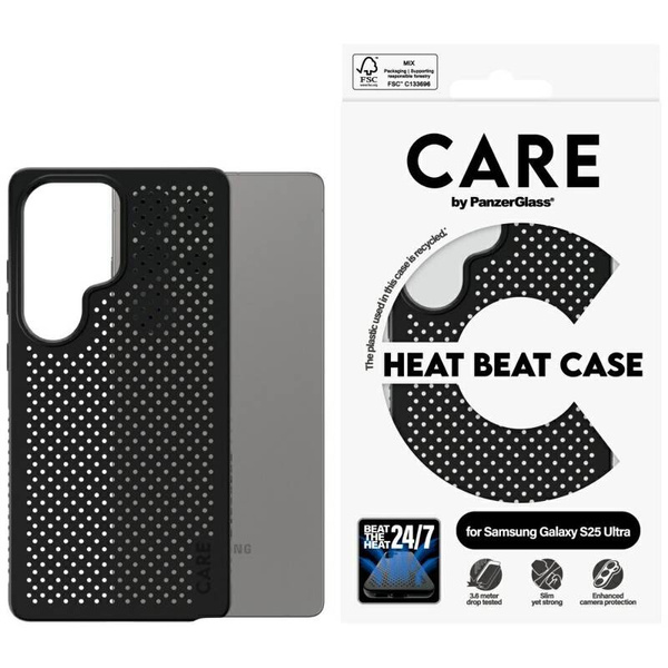 ETUI DO SAMSUNG S25 ULTRA CARE BY PANZERGLASS FEATURE HEAT BEAT CZARNE