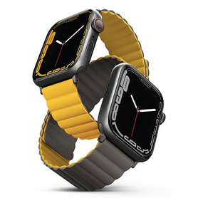 PASEK DO APPLE WATCH 42/44/45/49MM UNIQ REVIX REVERSIBLE MUSZTARDOWY-KHAKI