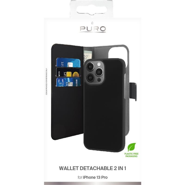 Puro Wallet 2 in 1 | Etui do iPhone 13 Pro - BLACK