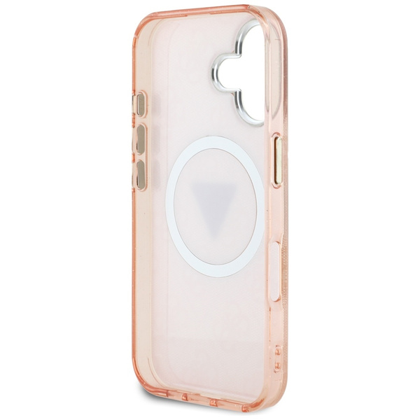 ETUI DO IPHONE 16 GUESS IML METAL GLITTER 4G CIRCLE TRIANGLE RÓŻOWE