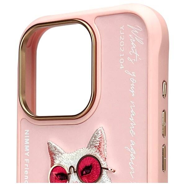 ETUI DO IPHONE 16 PRO 6.3" NIMMY GLASSES COOL CAT RÓŻOWE