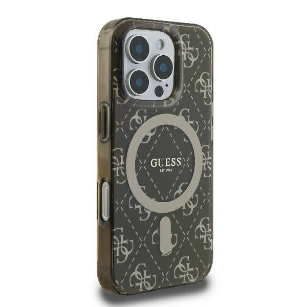 ETUI DO IPHONE 16 PRO MAX 6.9" GUESS IML 4G BACKGROUND MAGSAFE BRĄZOWE