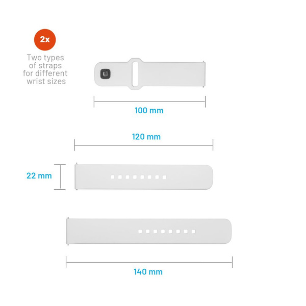 PASKI DO SMARTWATCHA 22 MM Z SZYBKOZŁĄCZKĄ SILIKONOWE FIXED SPORTOWE BIAŁE