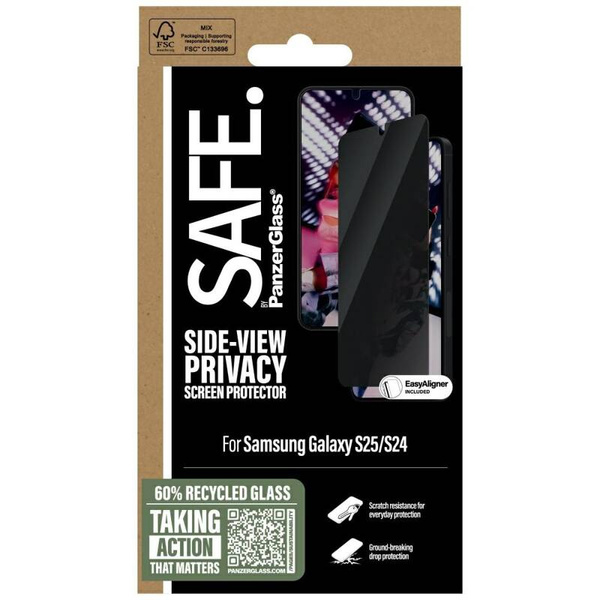 SZKŁO PRYWATYZUJĄCE DO SAMSUNG S25 SAFE BY PANZERGLASS ULTRA-WIDE FIT