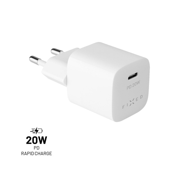 ŁADOWARKA SIECIOWA USB-C FIXED MINI PD 20W BIAŁA