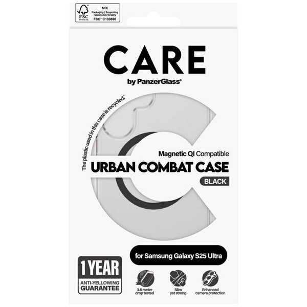 ETUI DO SAMSUNG S25 ULTRA CARE BY PANZERGLASS FLAGSHIP URBAN COMBAT BLACK