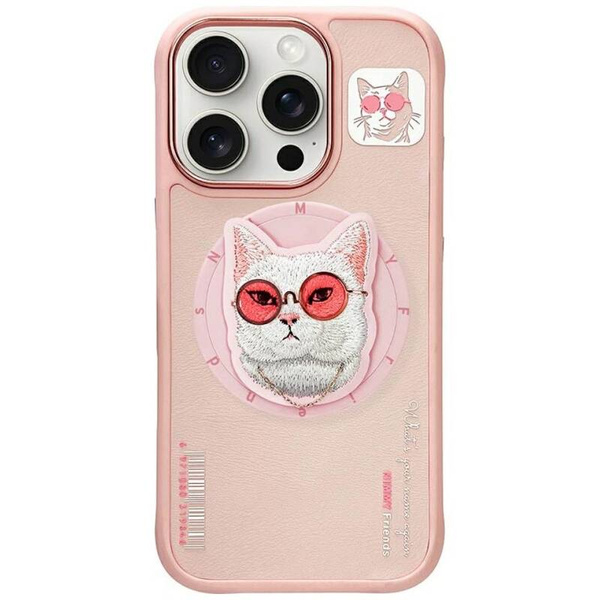 ETUI DO IPHONE 16 PRO MAX NIMMY GLASSES COOL CAT MAGSAFE RÓŻOWE