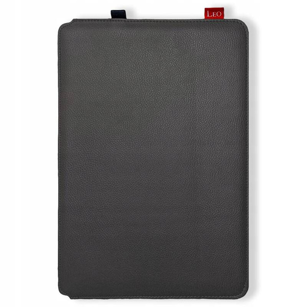 Etui na laptop skórzane LEO Master do Asus Vivobook GO szare