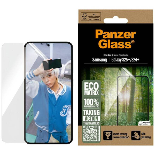 SZKŁO HARTOWANE DO SAMSUNG S25 PLUS PANZERGLASS ECO MATRIX ULTRA-WIDE FIT