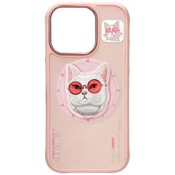 ETUI DO IPHONE 16 PRO MAX NIMMY GLASSES COOL CAT MAGSAFE RÓŻOWE