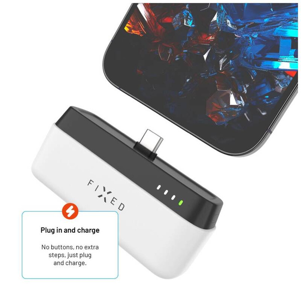 POWERBANK 5000 MAH Z NÓŻKĄ FIXED ZEN 5 PLUG-IN PD 20 W BIAŁY