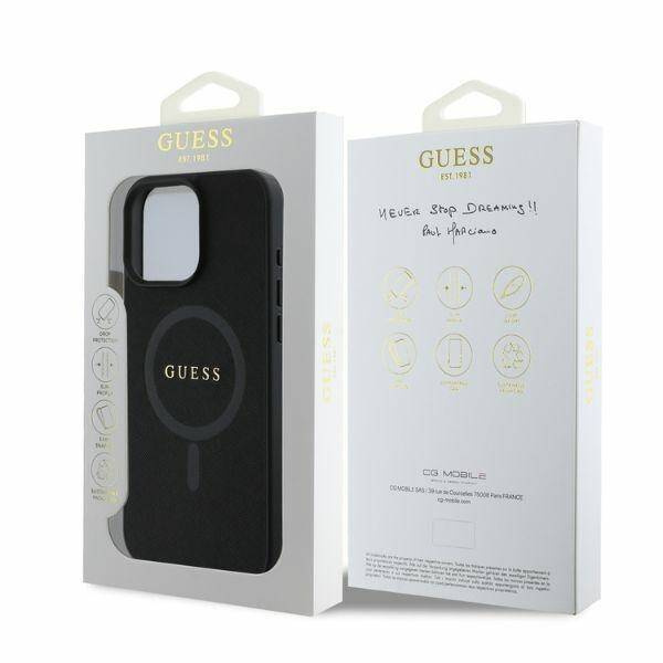 ETUI DO IPHONE 16 PRO MAX 6.9" GUESS SAFFIANO CLASSIC LOGO MAGSAFE