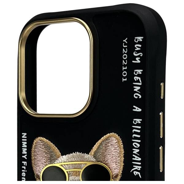 ETUI DO IPHONE 16 PRO 6.3" NIMMY GLASSES COOL DOG CZARNE