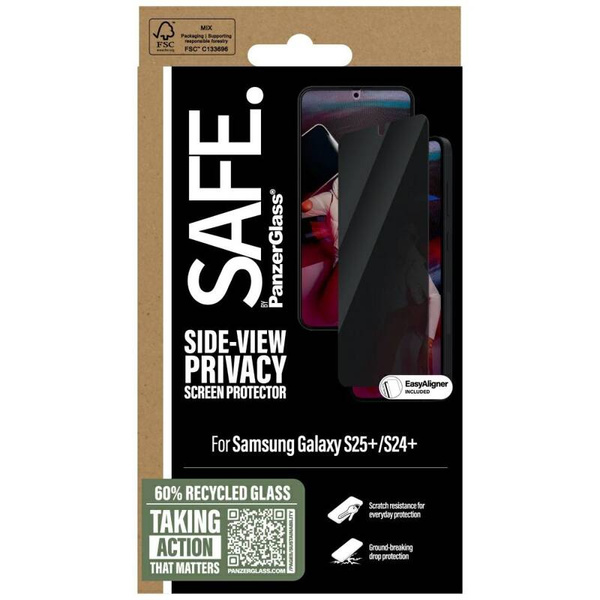 SZKŁO PRYWATYZUJĄCE DO SAMSUNG S25 PLUS SAFE BY PANZERGLASS ULTRA-WIDE FIT