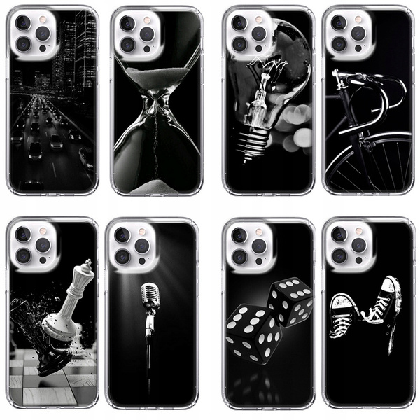 Etui LEO czarne różne wzory do iPhone 13 Pro