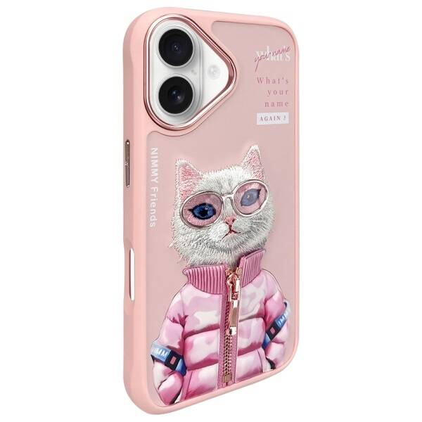 ETUI DO IPHONE 16 6.1" NIMMY COOL&CUTE 2.0 CAT RÓŻOWE