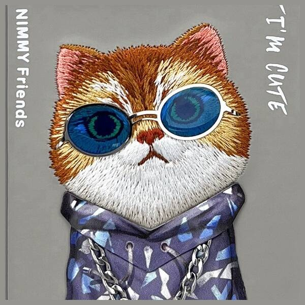 ETUI DO IPHONE 16 PRO 6.3" NIMMY GLASSES COOL CAT SZARE