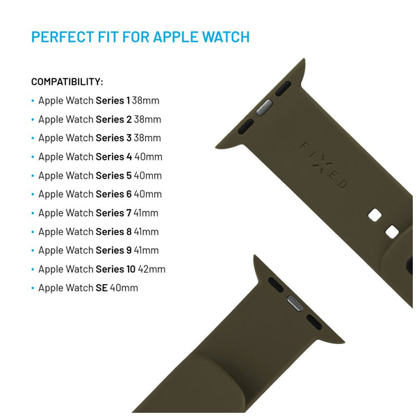 PASEK SPORTOWY DO APPLE WATCH 38/40/41MM SILIKONOWY FIXED OLIWKOWY