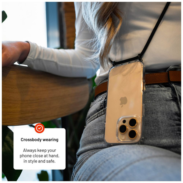 ETUI NA SZYJĘ DO SAMSUNG A36 5G FIXED PURE Z ODPINANĄ CZARNĄ SMYCZĄ