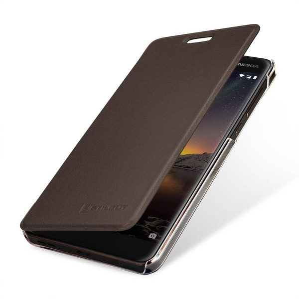StilGut Berlin Book | Etui do Nokia 6 2018 - CLEAR/BROWN
