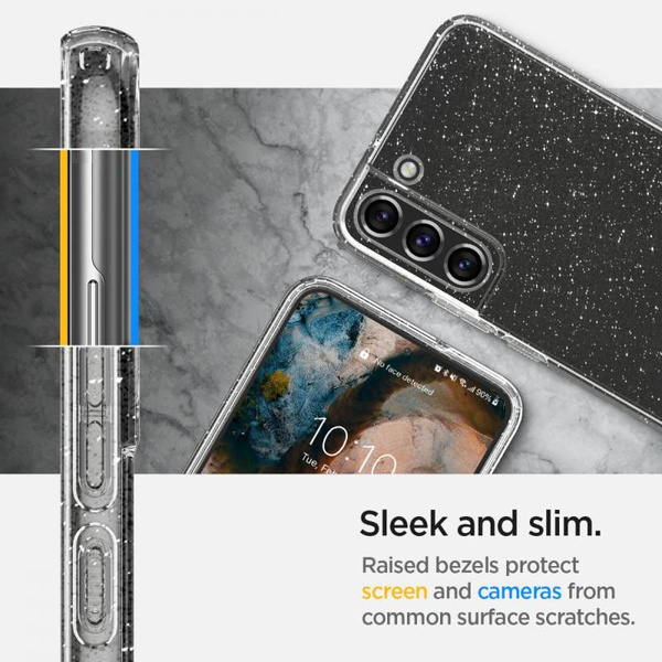 Spigen Crystal Glitter | Etui do Galaxy S22 Plus - CLEAR