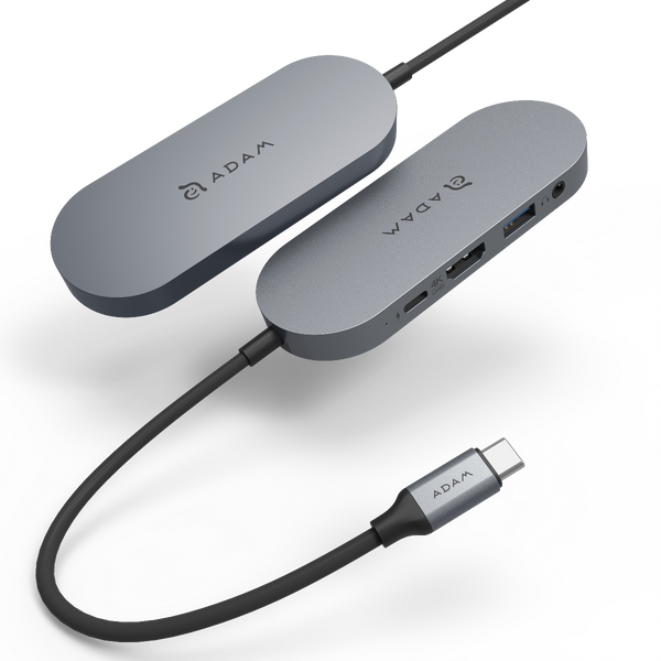 HUB S USB-C USB-C+USB-A+HDMI+JACK 3,5 MM ADAM ELEMENTS CASA 480 GB SZARY