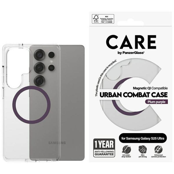 ETUI DO SAMSUNG S25 ULTRA CARE BY PANZERGLASS FLAGSHIP URBAN COMBAT PURPLE