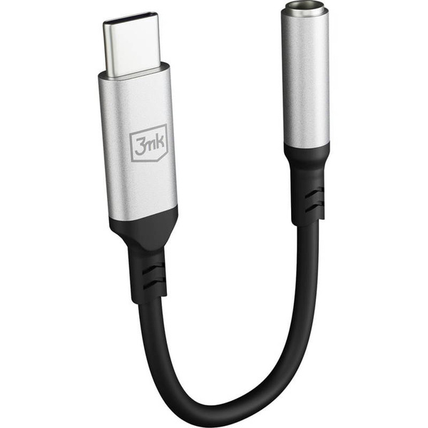 3MK Adapter | Adapter USB-C do Jack 3.5mm - SILVER