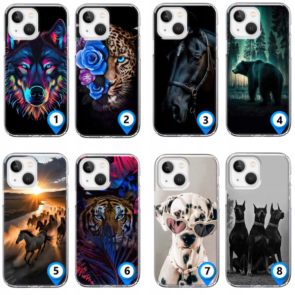 Etui silikonowe LEO zwierzęta różne wzory do iPhone 13