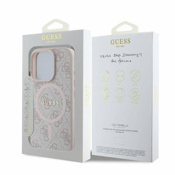 ETUI DO IPHONE 16 PRO MAX 6.9" GUESS 4G RING CLASSIC LOGO MAGSAFE