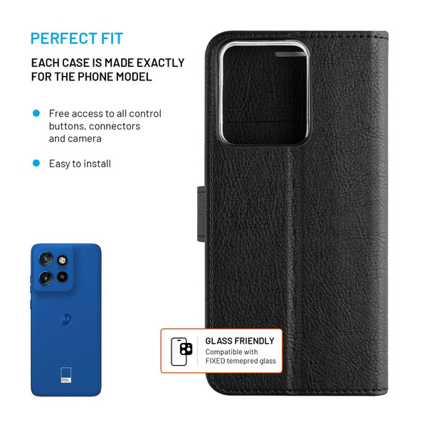 ETUI DO MOTOROLA EDGE 50 NEO/MOTO S50 5G FIXED BOOK CZARNE